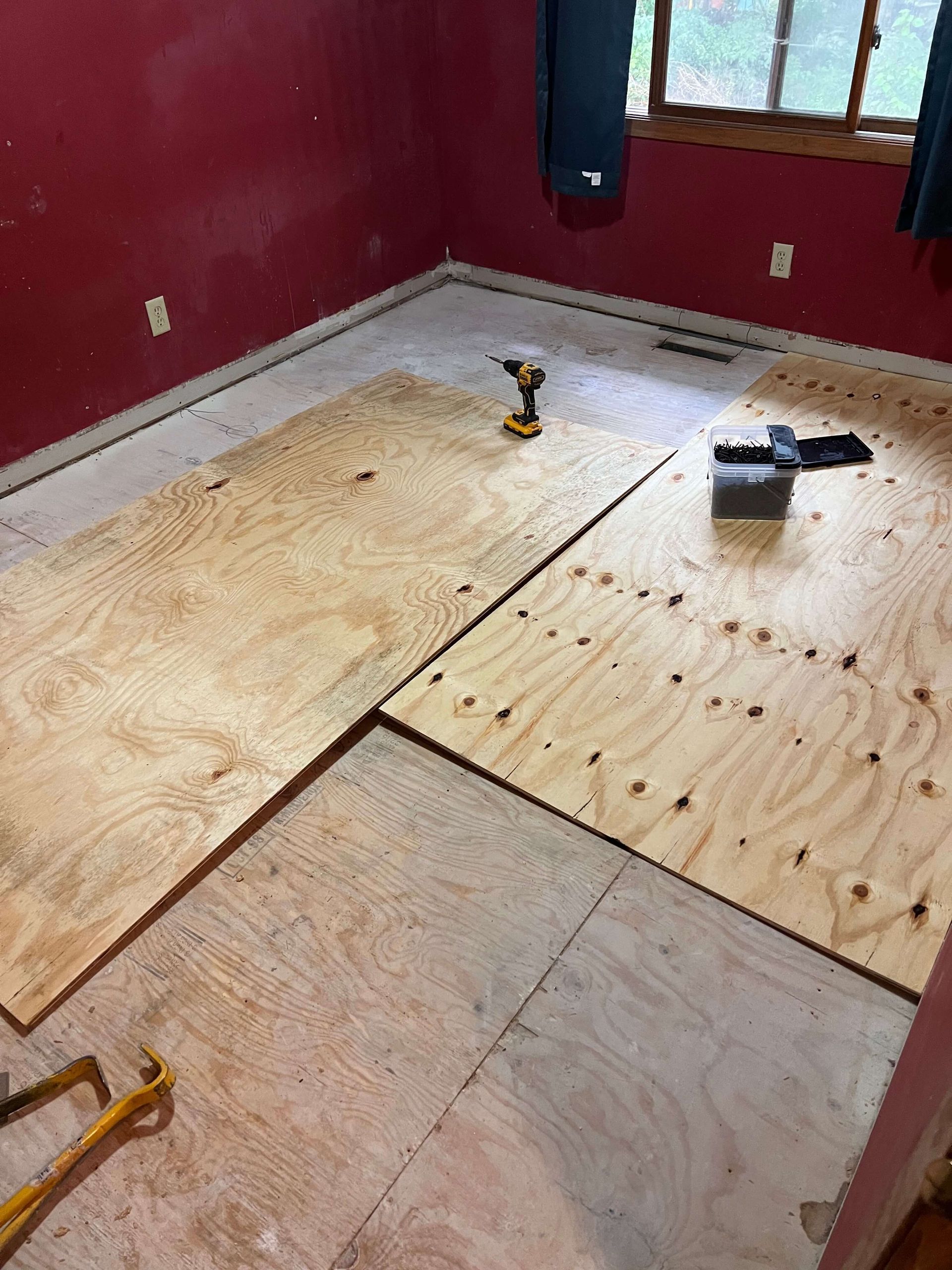 Subfloor prepared and leveled before new flooring is installed